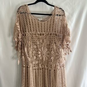 Tan Crochet Dress